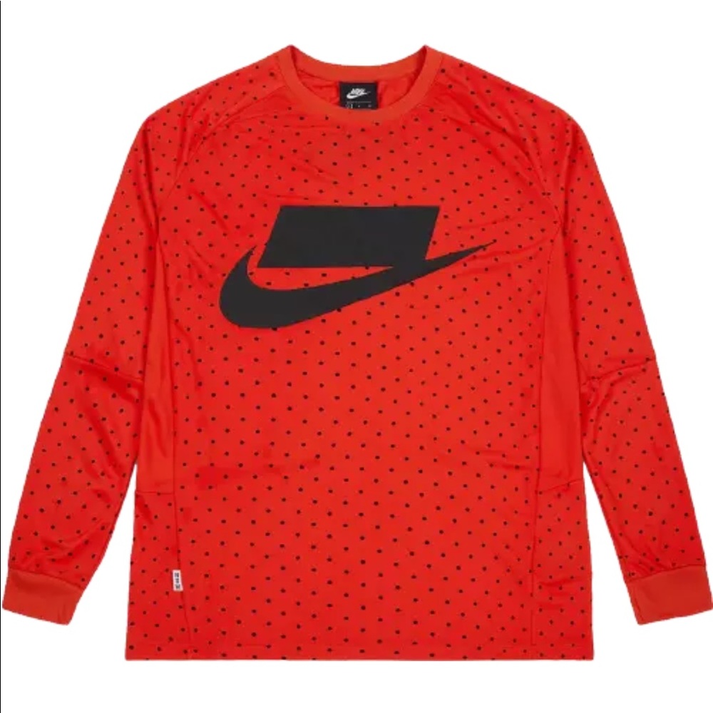 NWT Nike Sportswear NSW Blocked Logo Red LS Top, S